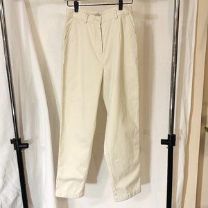 Vintage LL Bean Cream Cotton Trousers Ankle 6
